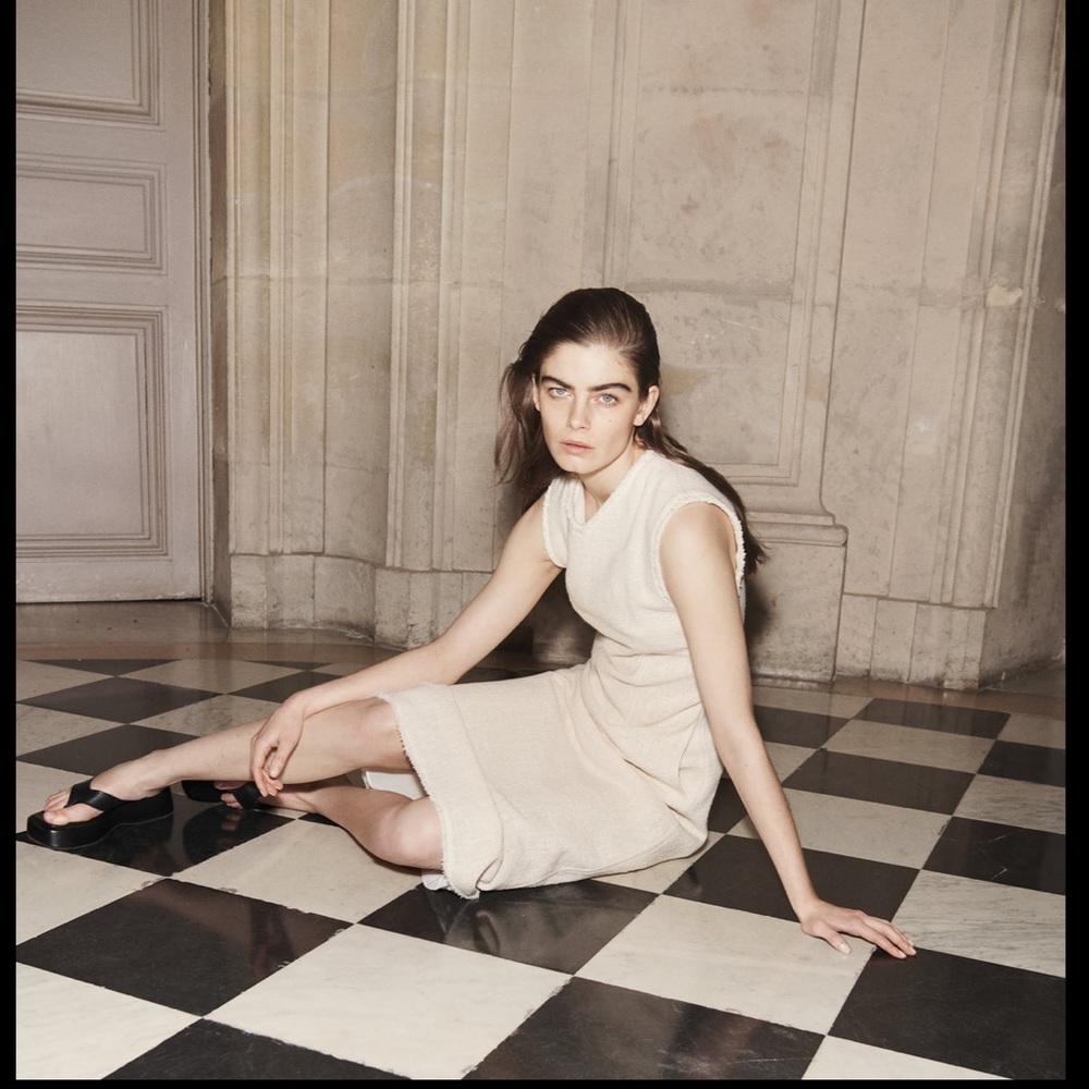 Zara frayed textured midi dress, rustic, neutral - Picture 5 of 12